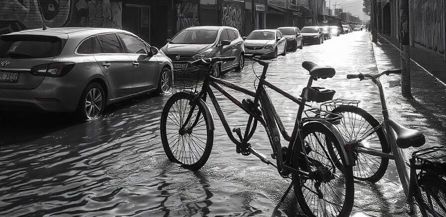 Inundación en la calle