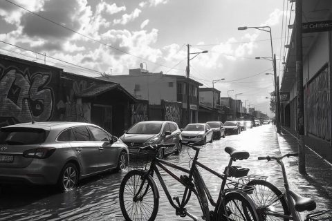 Inundación en la calle